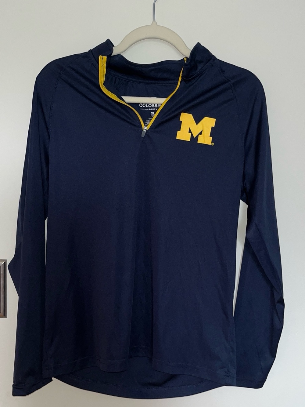 Colosseum Navy & Yellow Michigan Block M Quarter Zip Pullover